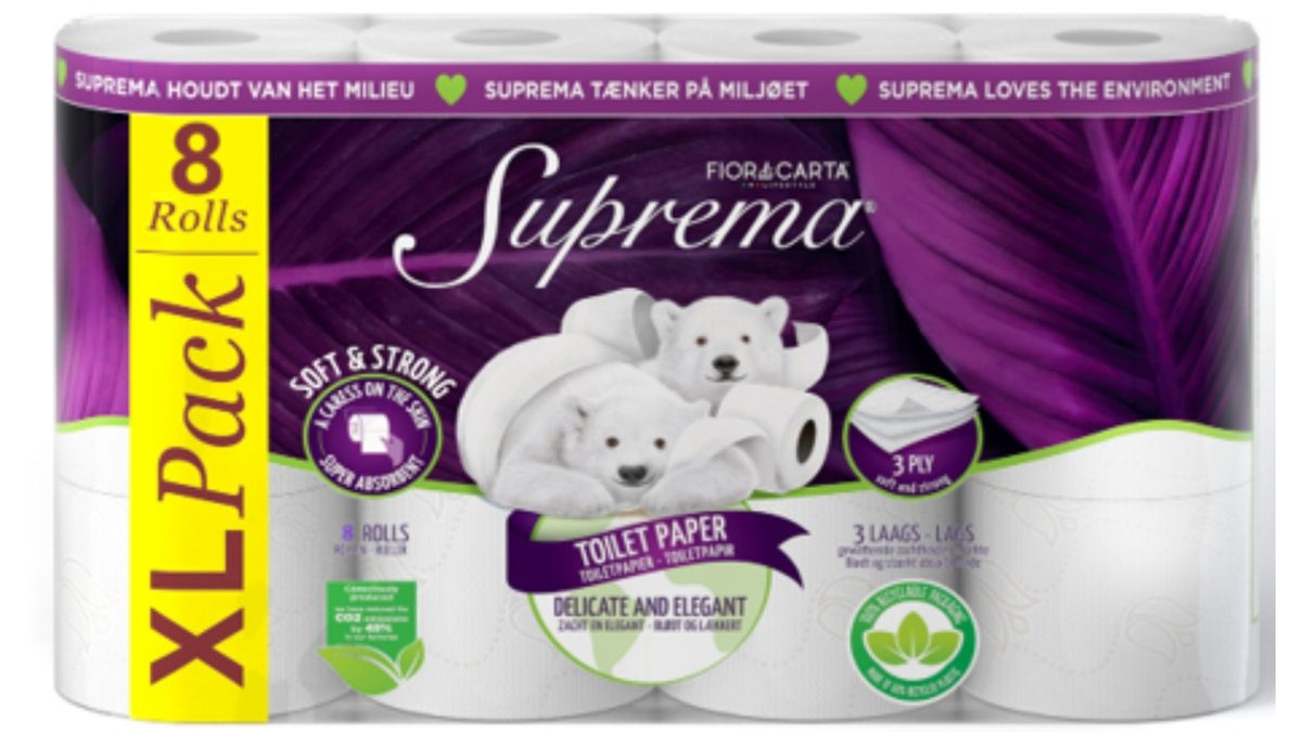 Suprema toiletpapir 8 rl. 8 stk.