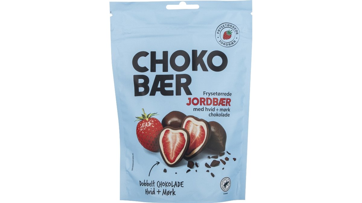Chokobær Jordbær Mørk/Hvid