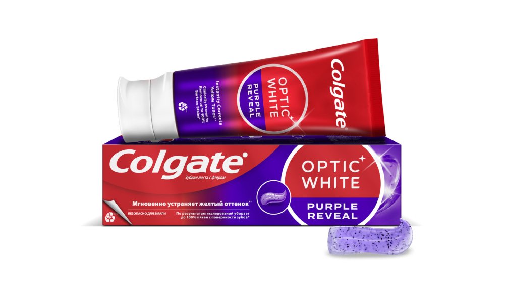 Зуб. Паста Colgate Optic White Purple Reveal 75 Мл