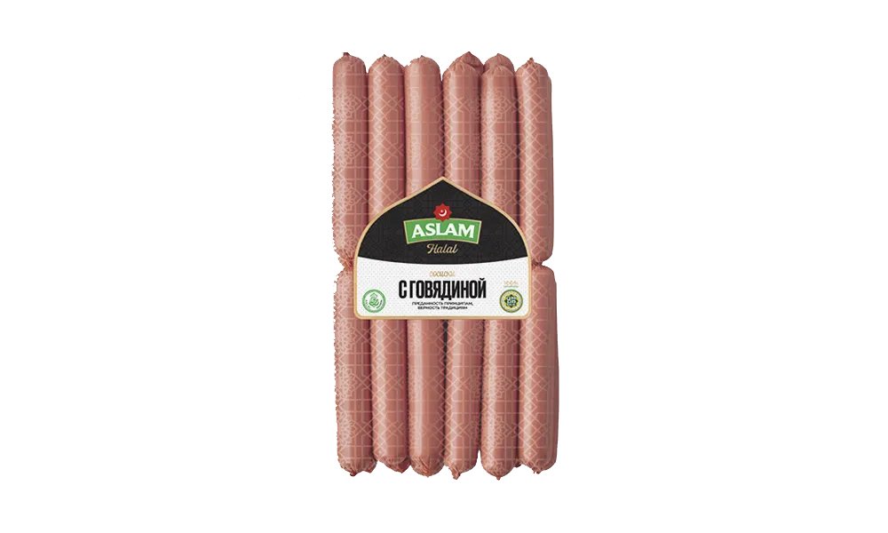 Сосиски Aslam Halal С Говядиной 1025 Г В/Упак.