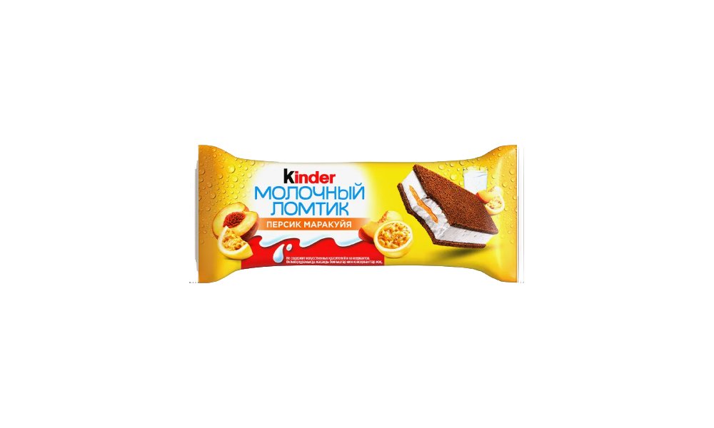 Пирожное Бисквитное Kinder Персик/Маракуйя Молочный Ломтик 28 Г