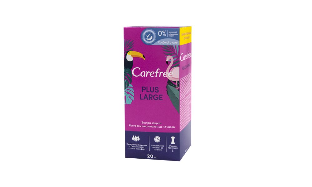 Ежедневные прокладки Carefree Large Plus Light 20 шт