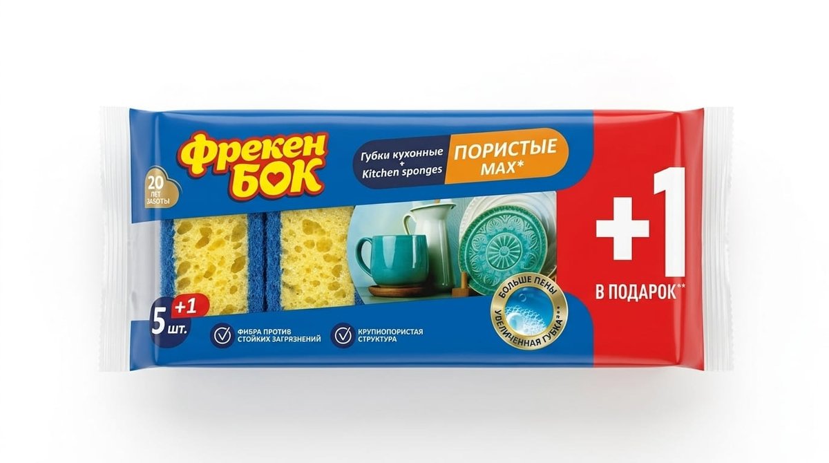 Губка д/мытья посуды Фрекен Бок кухонная мах 5шт
