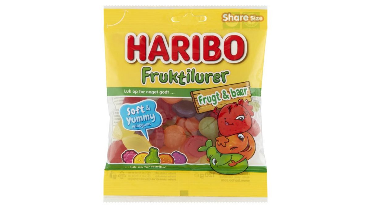 Haribo Fruktilurer Frugt 120 G