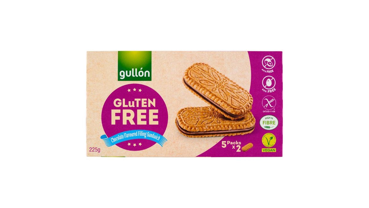 Gullón Sušenky plněné krémem s čokoládovou příchutí 5 x 45g (225g)