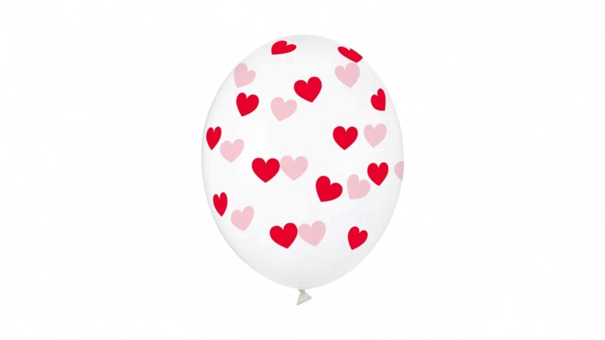 Heart Print Balloon Red
