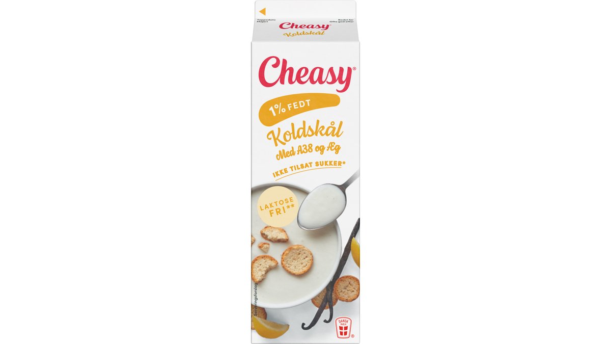 Koldskål m. A38 & æg 1% laktosefri, Cheasy