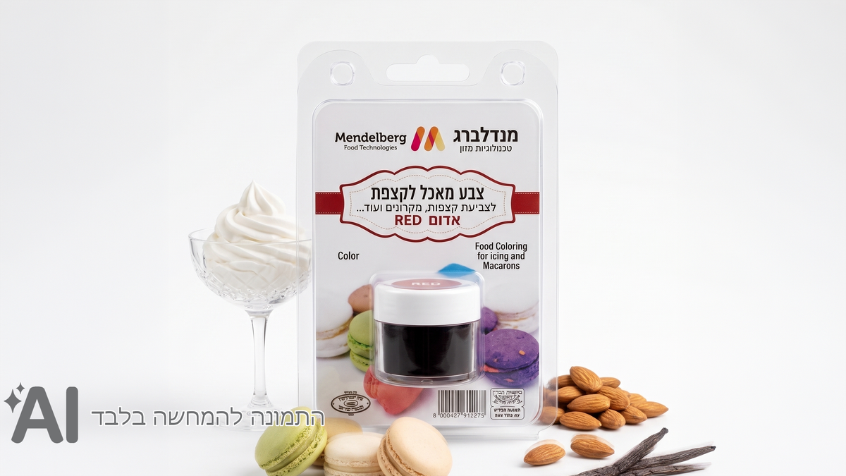 צבע מאכל אבקה לקצפת|אדום עמוק