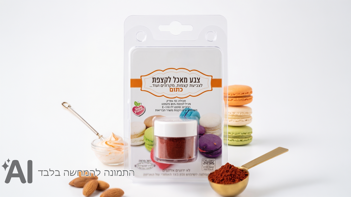 צבע מאכל אבקה לקצפת|כתום