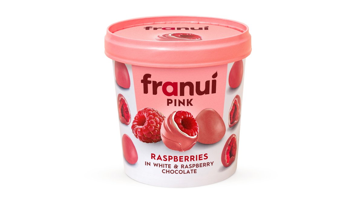 Franuí maliny v bielej a malinovej čokoláde, čerstvo mrazené, 150 g