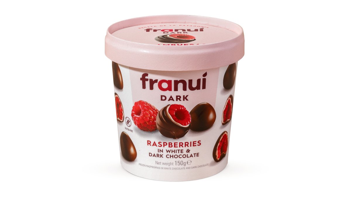 Franuí maliny v bielej a horkej čokoláde, čerstvo zmrazené, 150 g