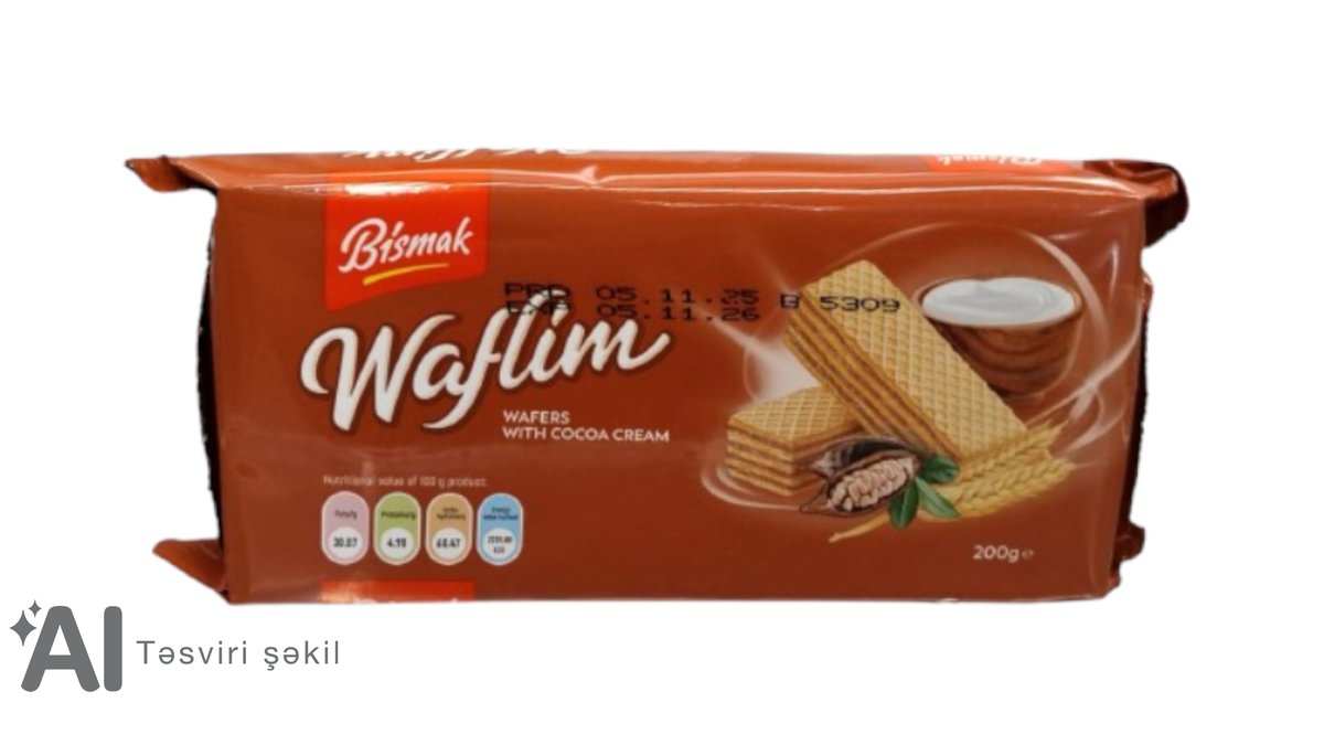 Bismak vafli 300 q findiqli kakao