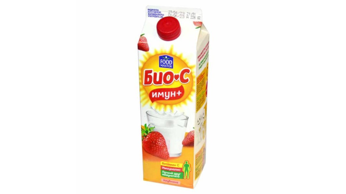 Йогурт питьевой Bio-S Имун+ клубника 2,9% 900 мл