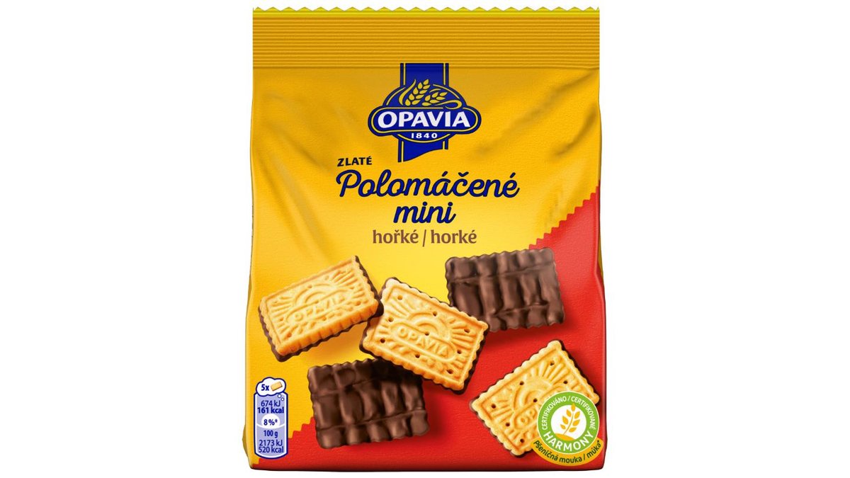 Opavia Polomáčené mini hořké Sušenky Balení 145 g