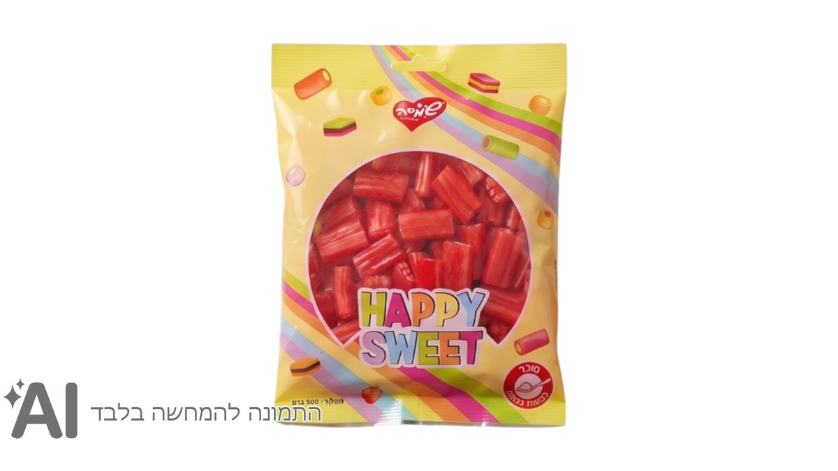 ממתק ליקריץ חתוך בלוק ממולא בטעם תות שדה מוברק