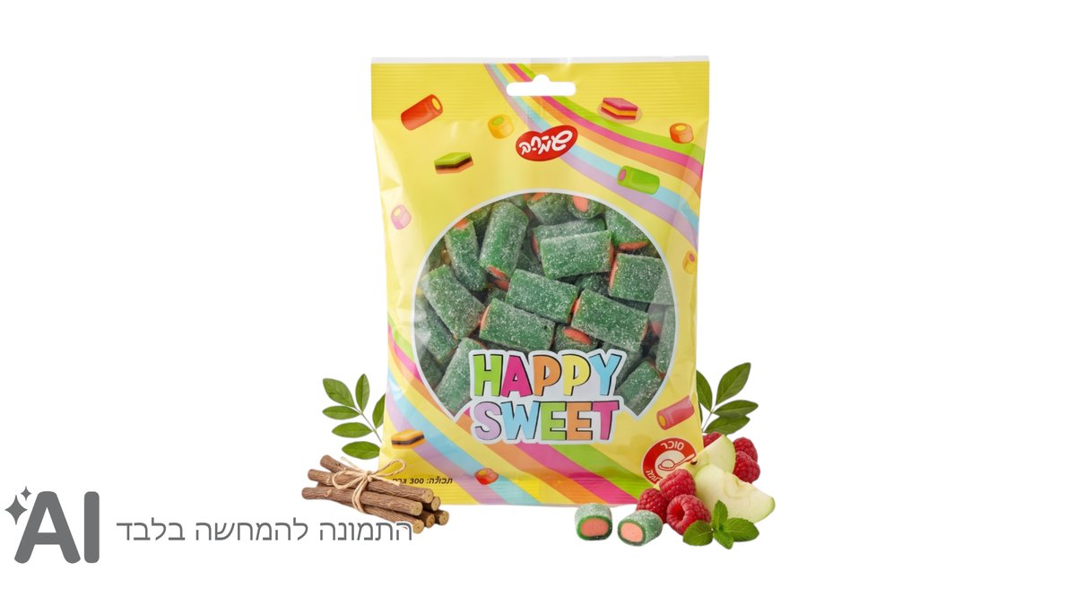 ממתק ליקרים חתוך ממולא מסוכר בטעם אבטיח