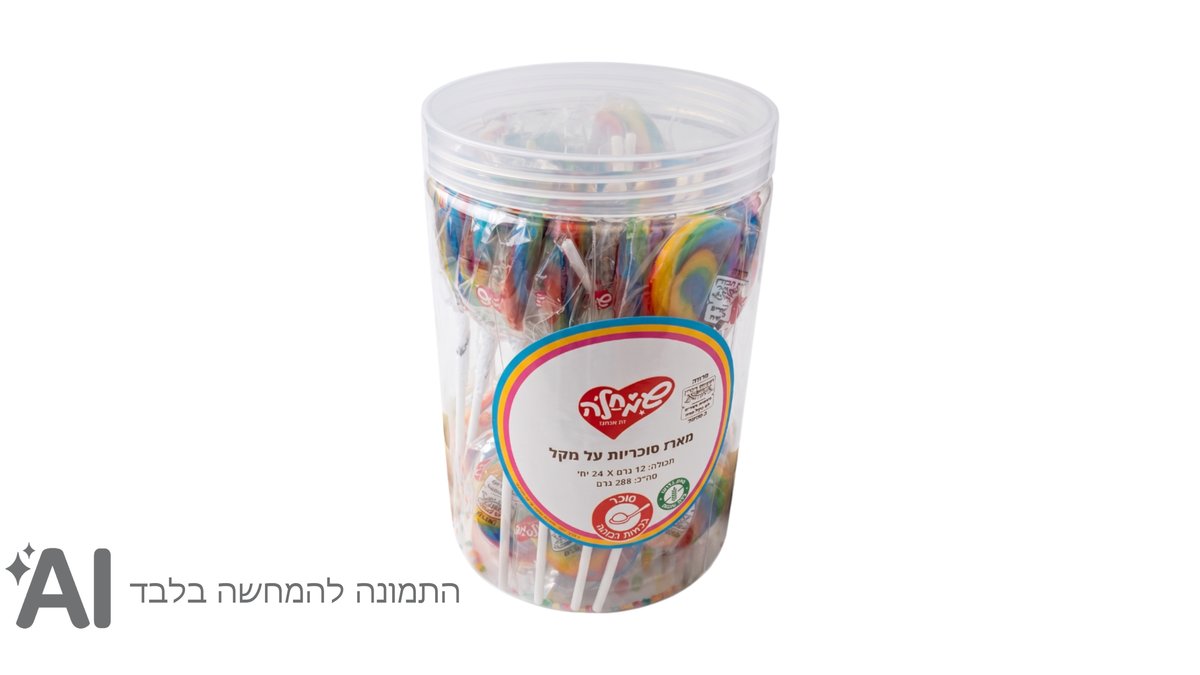 סוכריות צבעוניות על מקל בטעמי פירות