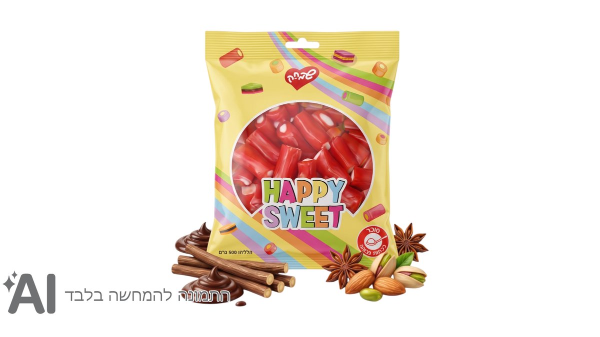 ממתק ליקריץ חתוך ממולא בטעם תות שדה מוברק