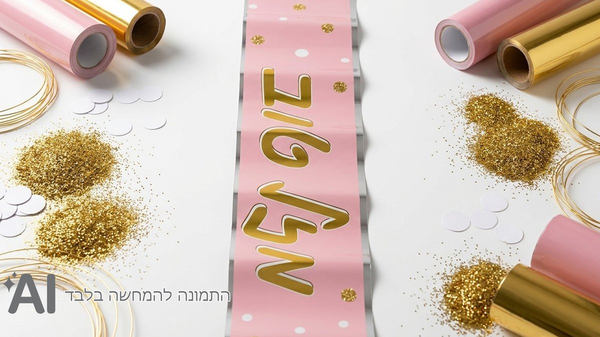 כרזת מזל טוב ורוד זהב