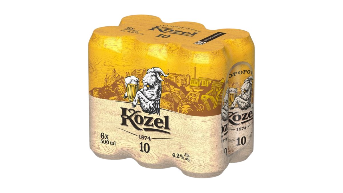 6x Kozel 10°, svetlé pivo, 0,5 l