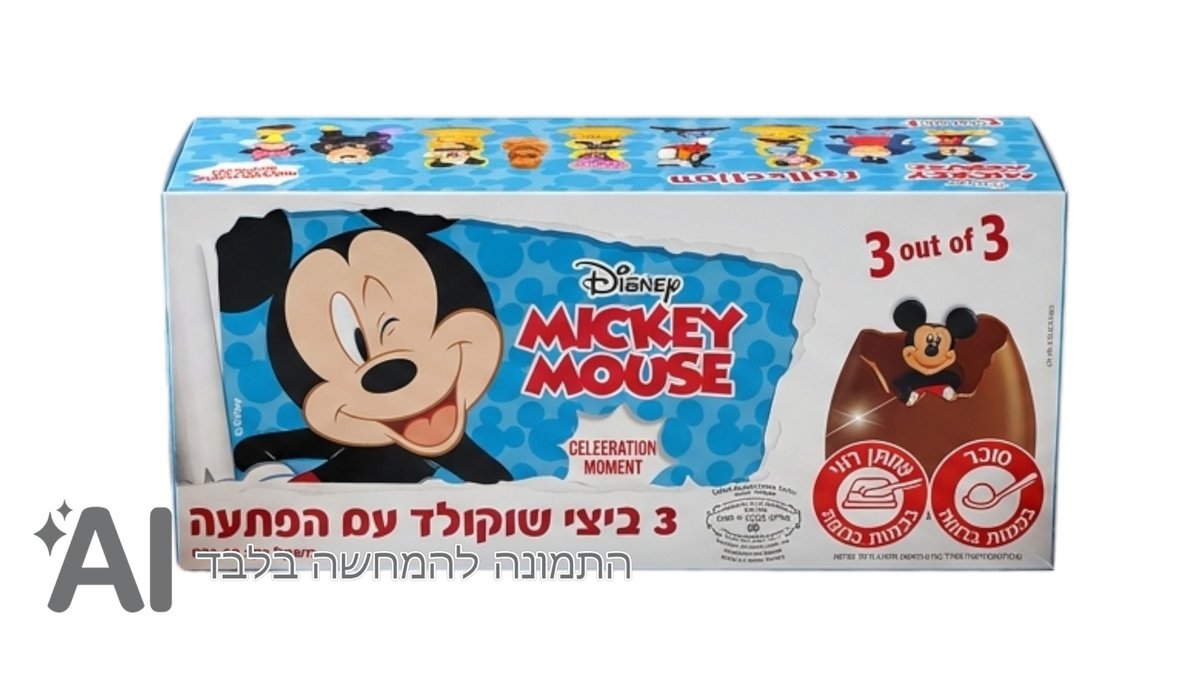 3 ביצי שוקולד עם הפתעה מיקי מאוס