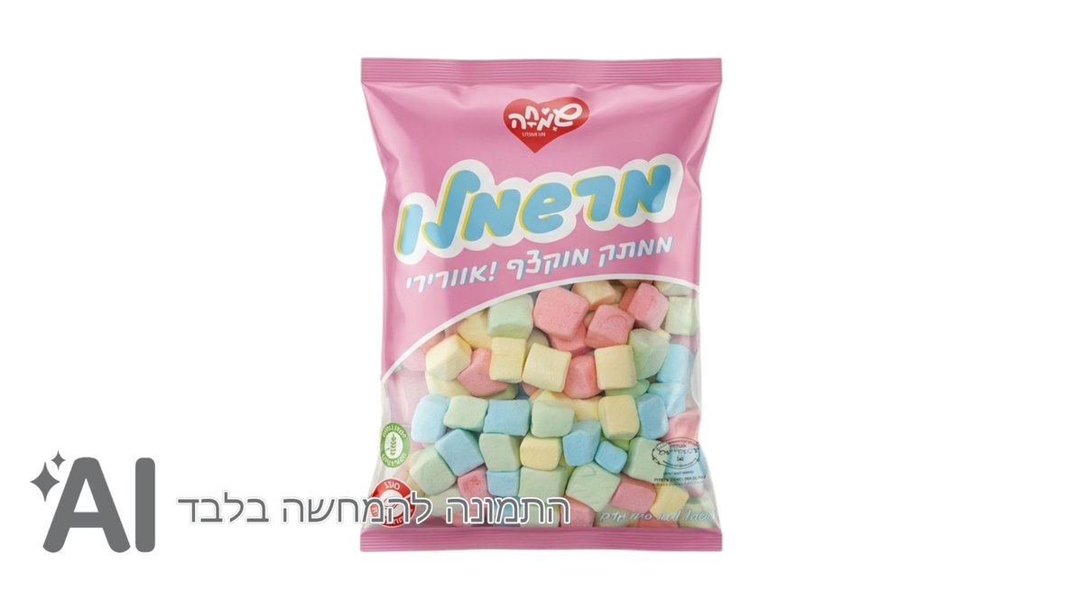 מרשמלו בטעם פירות בצורת ריבועים