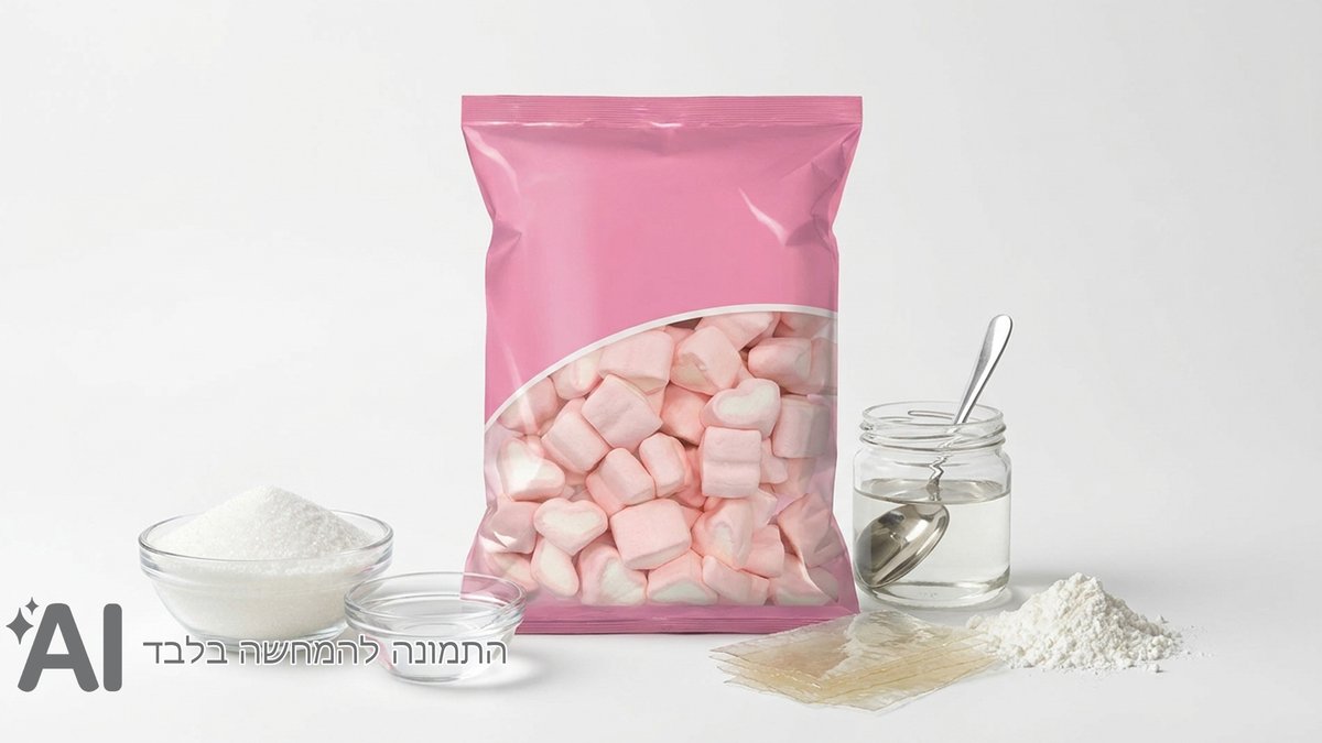 מרשמלו בטעם תות וניל-לבבות ורוד לבן