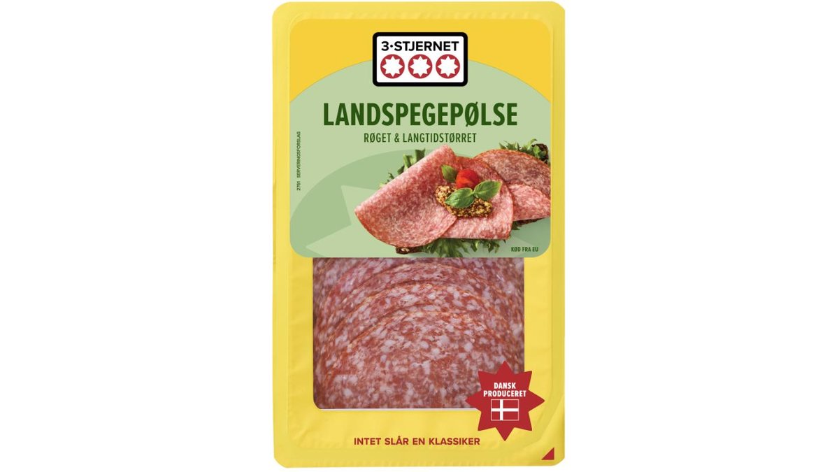 Landspegepølse i skiver, 3-stjernet