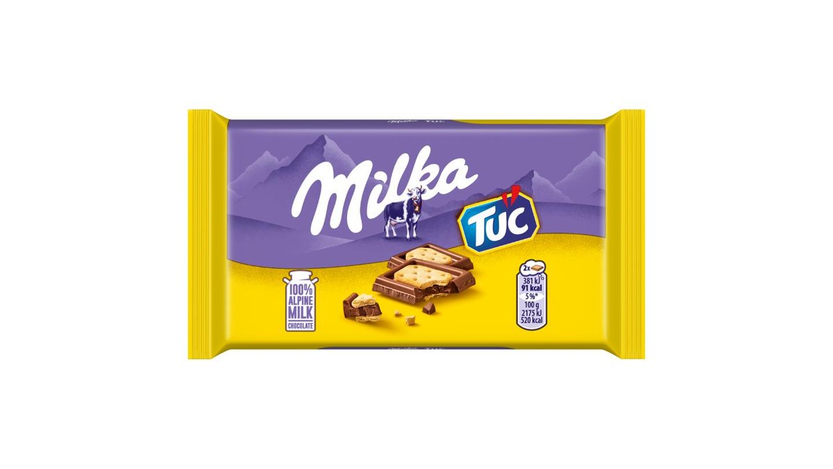 Milka TUC mléčná malá čokoláda z alpského mléka se slanými krekry TUC 35 g