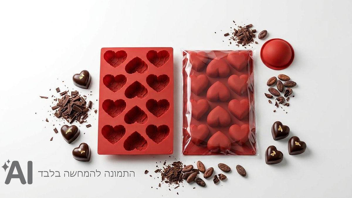 תבנית סיליקון לבבות עם דוגמא