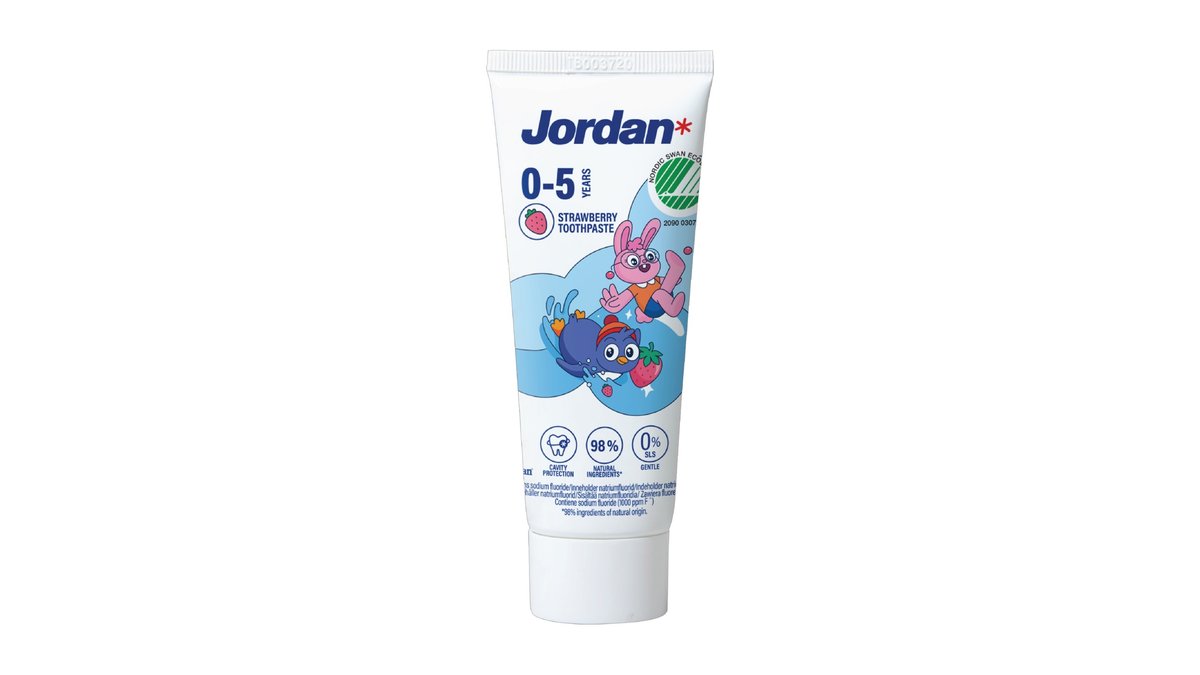 Tandpasta t. børn 0-5 år, Jordan 12 ml