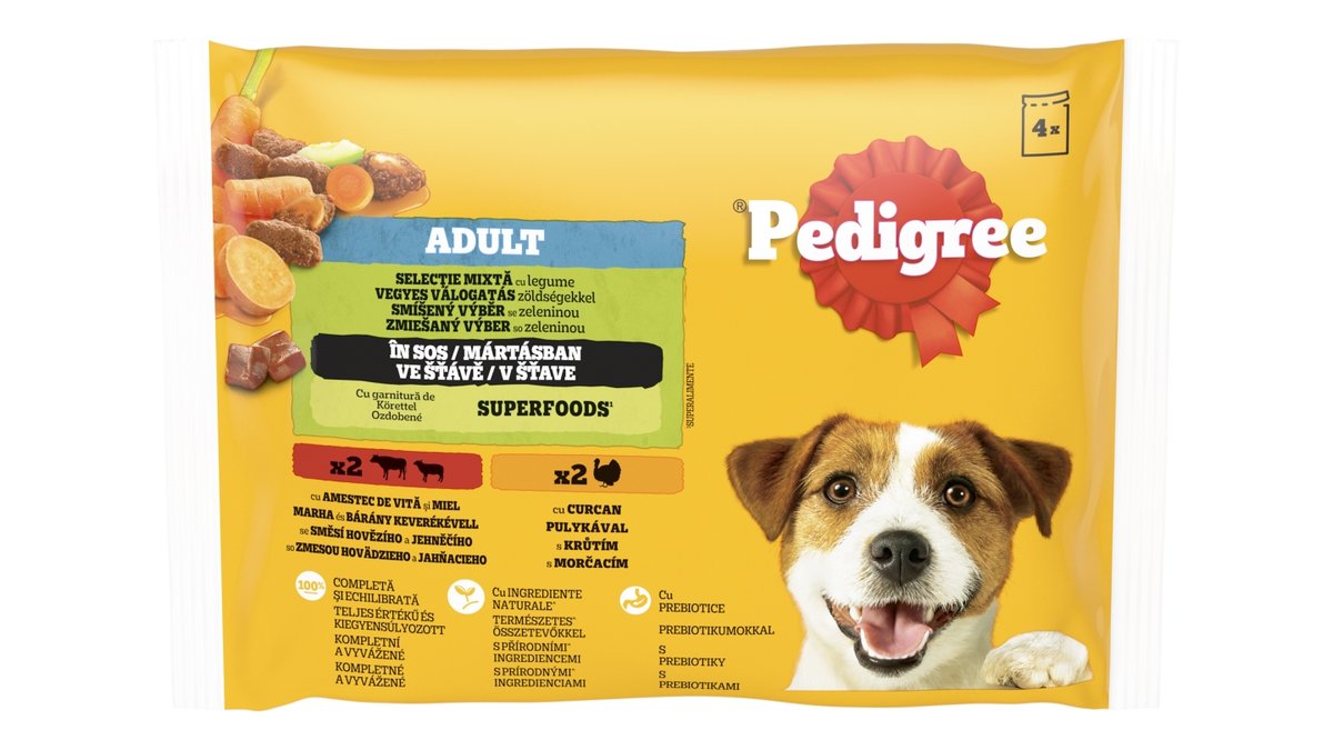 Pedigree kapsičky hovězí, jehněčí a krůtí ve šťávě