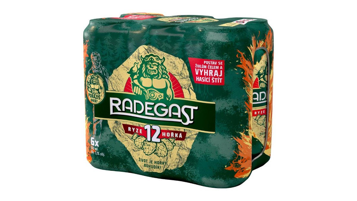 6x Radegast Ryze hořká 12° pivo ležák světlý, 500 ml