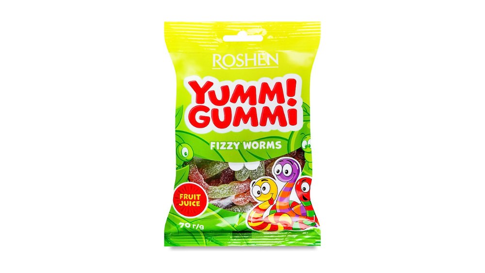 Yummi Gummi Конфеты Желейные Fizzy Worms 70гр