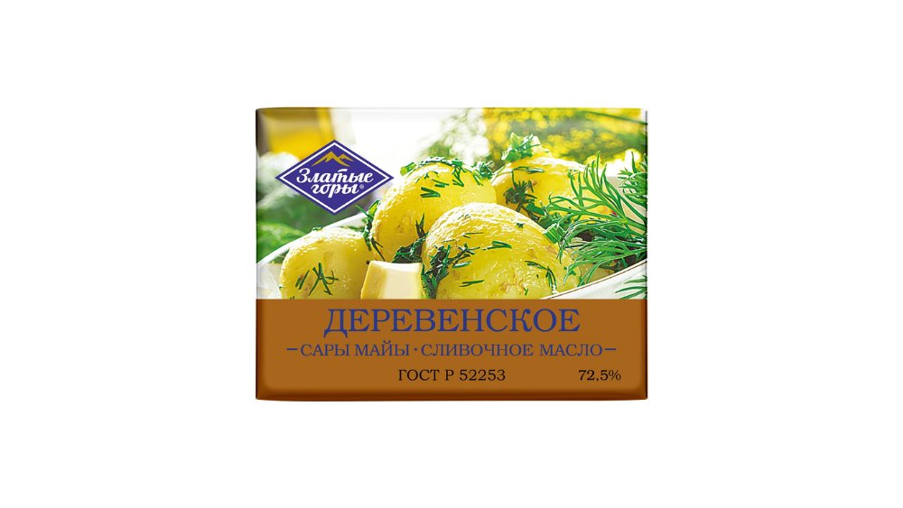 Масло ЗЛАТЫЕ ГОРЫ Деревенское 72,5% 200г м/у