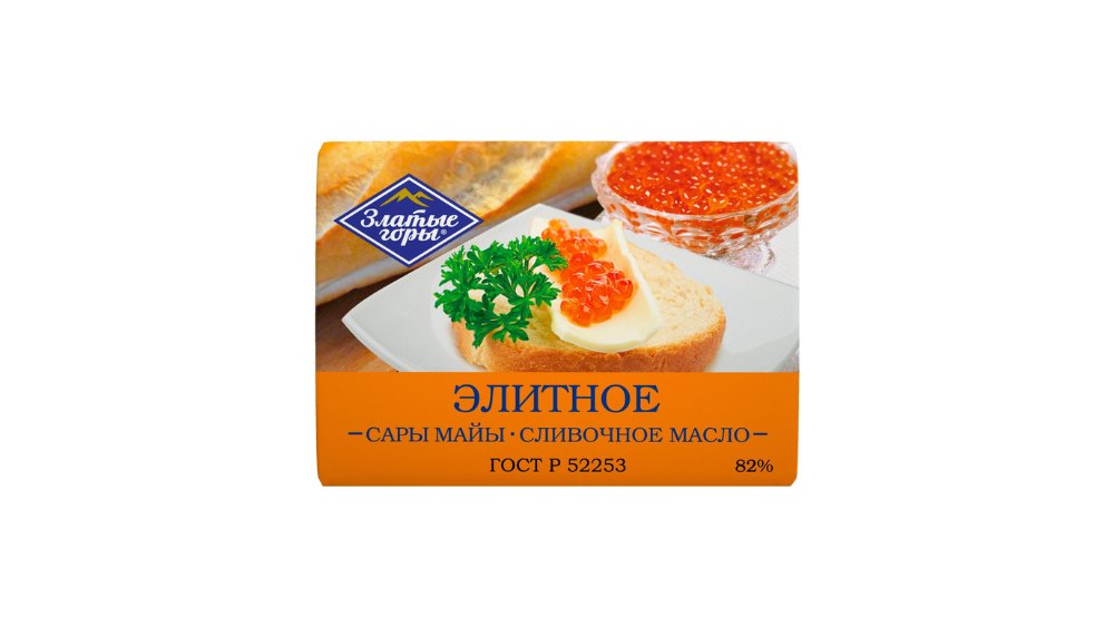 Масло Златые горы сливочное элитное 82% 180 г