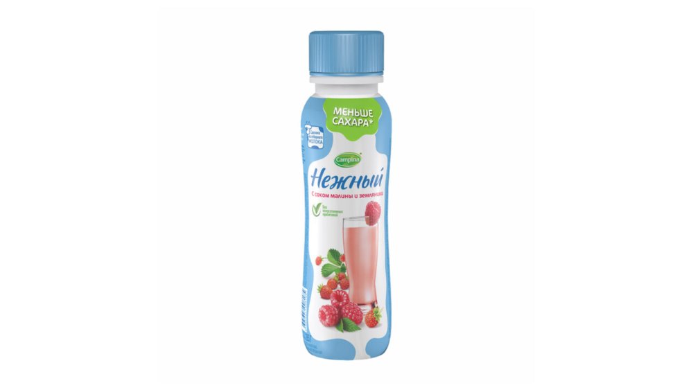 Йогуртный напиток Campina с соком малины-земляники 285 г