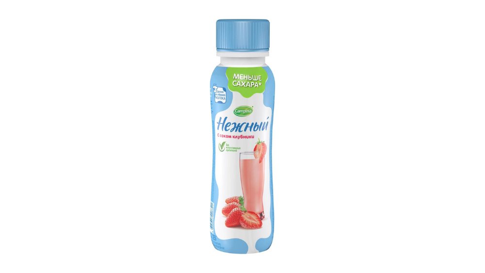 Йогурт CAMPINA Нежный с соком клубники 0,1% 285г п/у