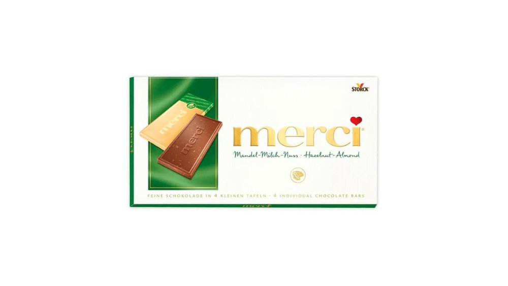 Шоколад Merci лесной орех-миндаль 100 г