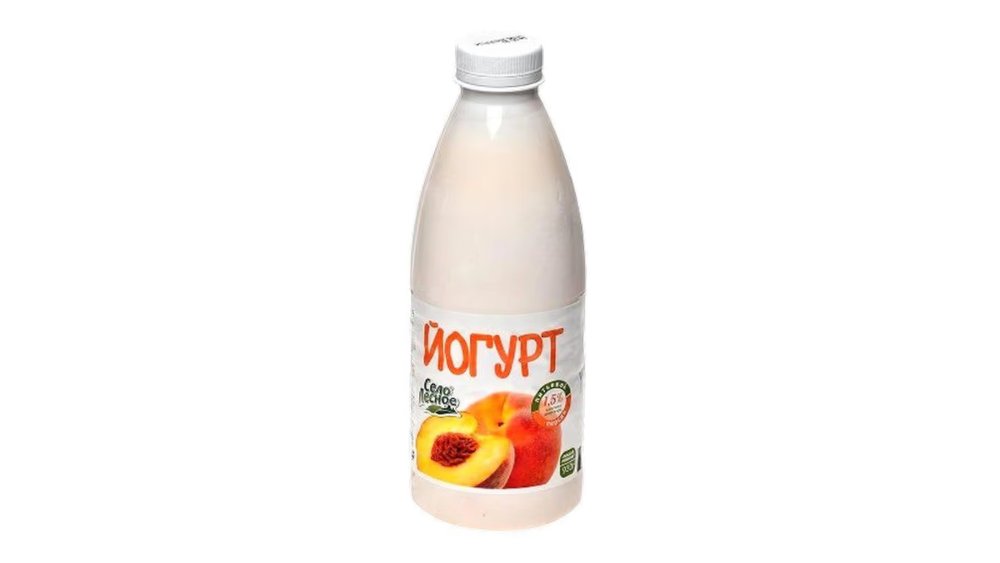 Йогурт питьевой село лесное 930мл 1,5% персик