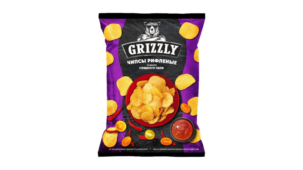 Чипсы GRIZZLY Рифленые Сладкий чили 55г м/у