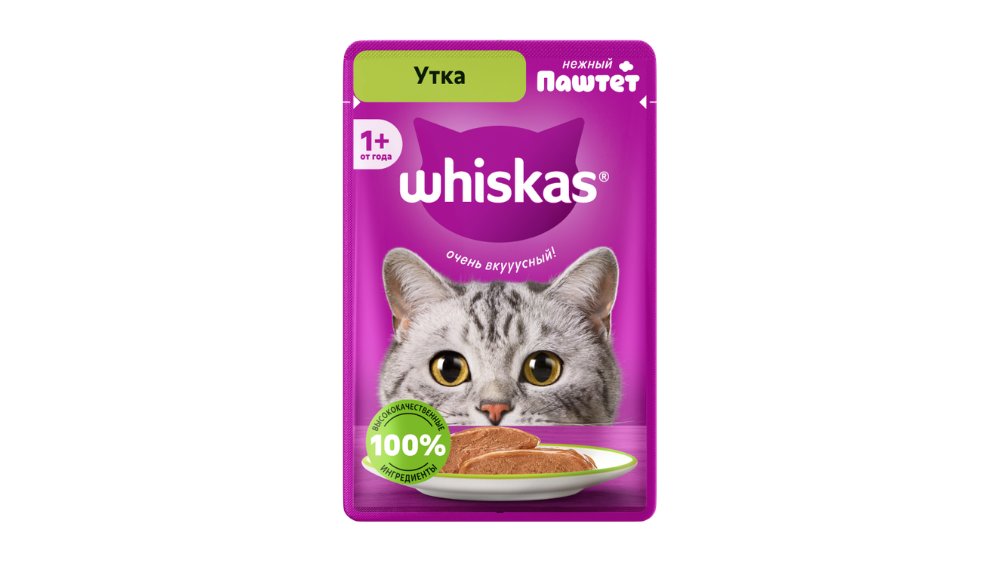 Корм для кошек Whiskas Паштет с уткой 75 г