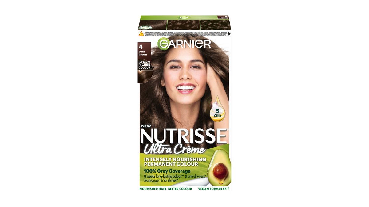 Nutrisse Ultra Créme Permanent Color 4 Dark Brown, Garnier