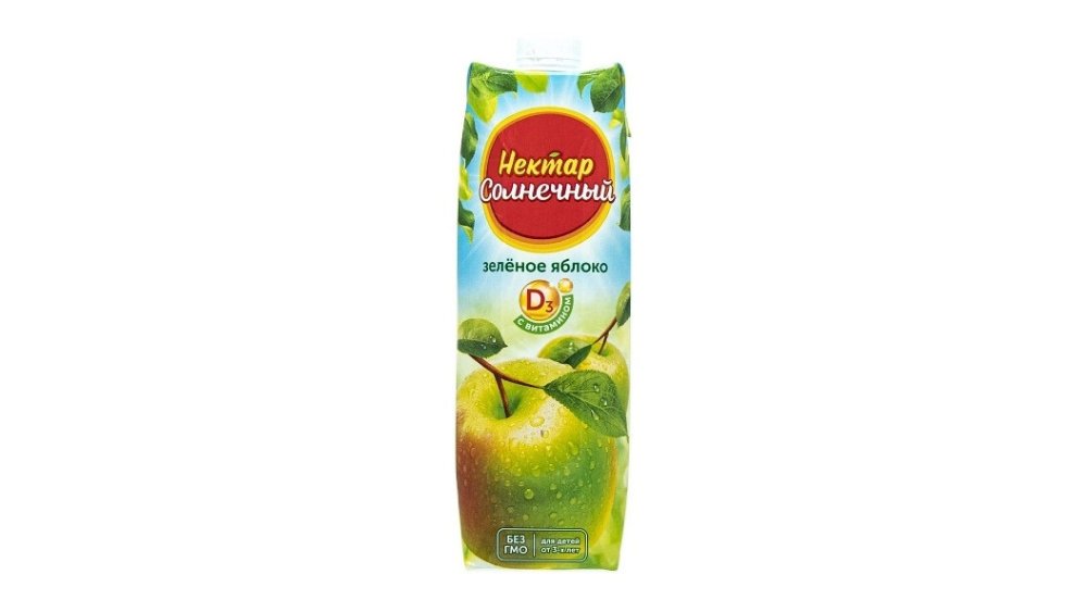 Нектар Солнечный зеленое яблоко 0,95 л