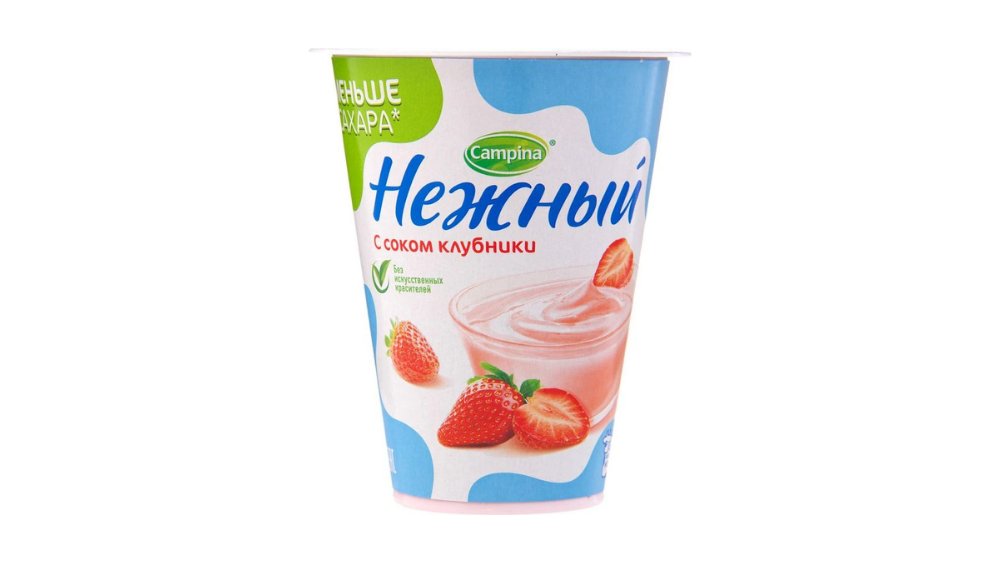 Йогурт CAMPINA Нежный с соком клубники 1,2% 320г п/у