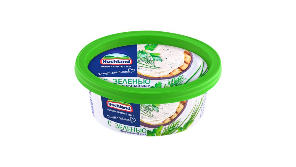 Сыр HOCHLAND Творожный с зеленью 140г п/у
