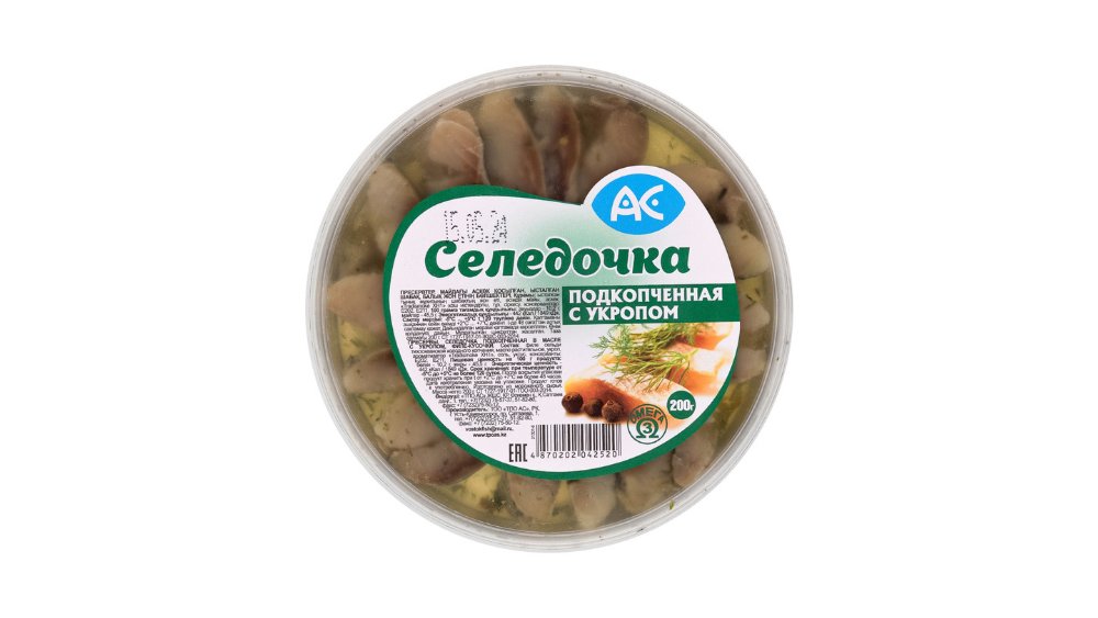 Селедочка АС подкопченная в масле с укропом 200 г