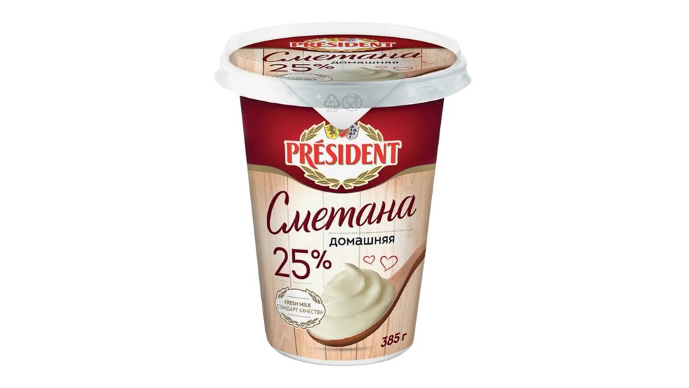 Сметана FOOD MASTER Домашняя 25% 385г п/у