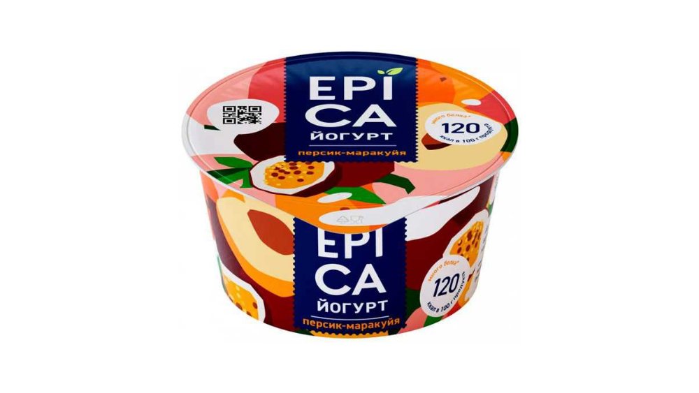 Йогурт вязкий Epica персик маракуйя 4,8% 130 г