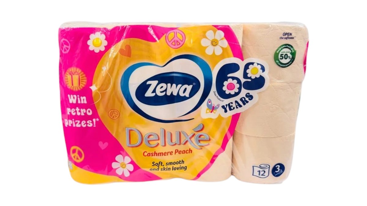 Zewa Deluxe Cashmere Peach 12Rolls 3Sheets